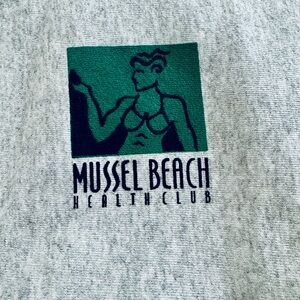 Lee Heather Gray Sweatshirt with Green & Black Mussel Beach Graphic